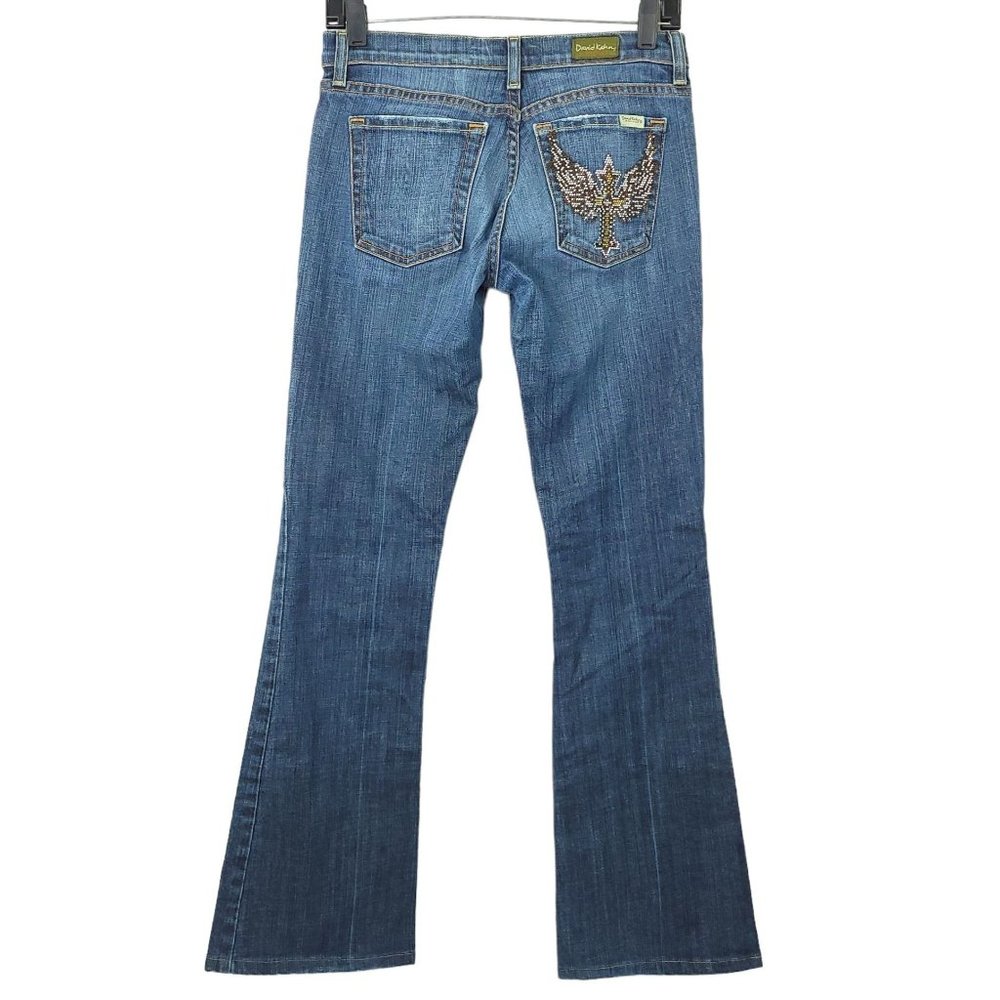 David Kahn Jeanswear Nikki Flare Boot Cut Jeans Womens Size 26 Low Rise Denim - Picture 2 of 13